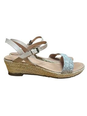 Corso Como Women's Cape Wedge Size 8 Sandal Leather Ankle Strap Espadrille